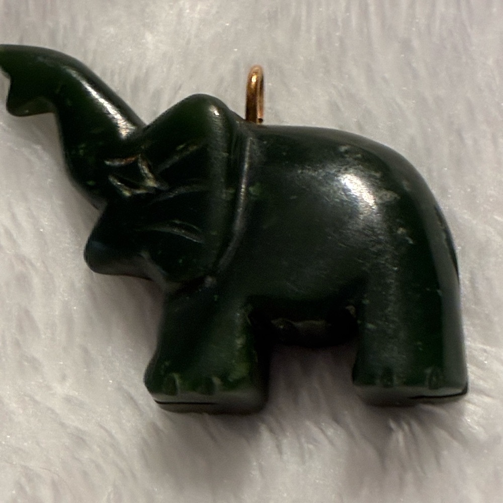 Green Jade Elephant Pendant